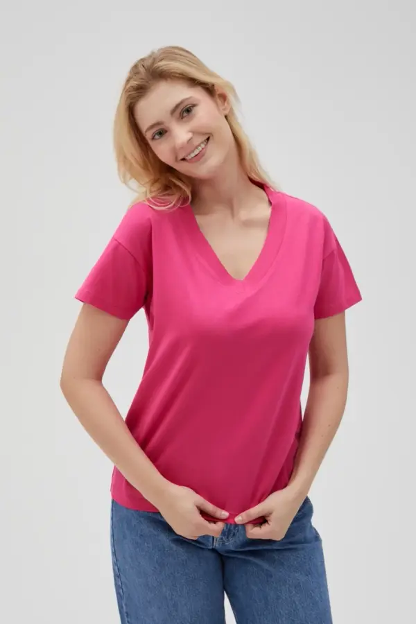 Marisse Marisse Women's T-Shirt L-Ts-4625 Fuchsia
