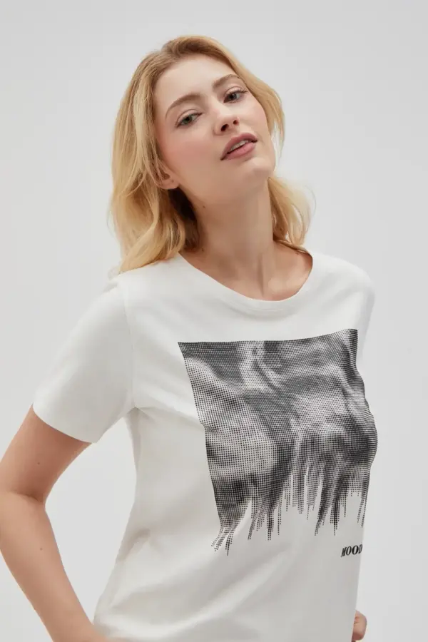 Marisse Marisse Women's T-Shirt L-Ts-4629 Off White