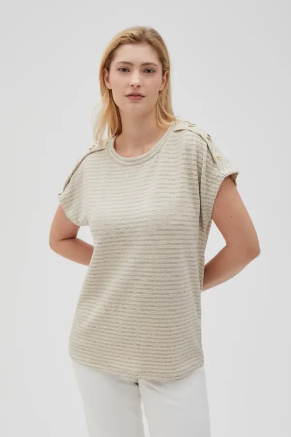 Marisse Marisse Women's T-Shirt L-Ts-4634 L.Beige