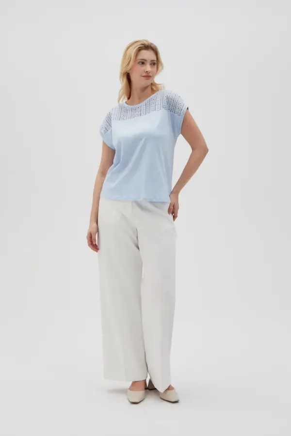 Marisse Marisse Women's T-Shirt L-Ts-4641 L.Blue