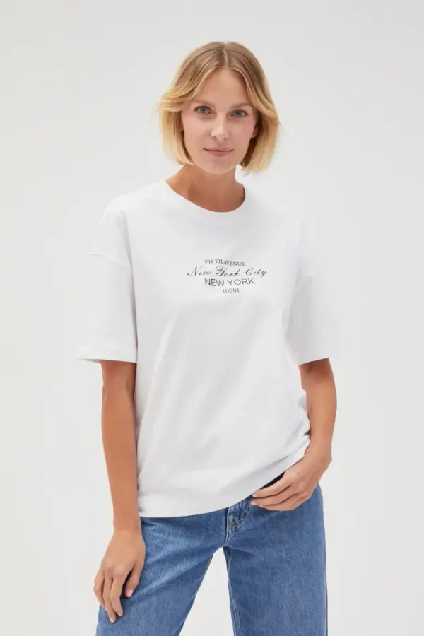 Marisse Marisse Women's T-Shirt L-Ts-4645 White