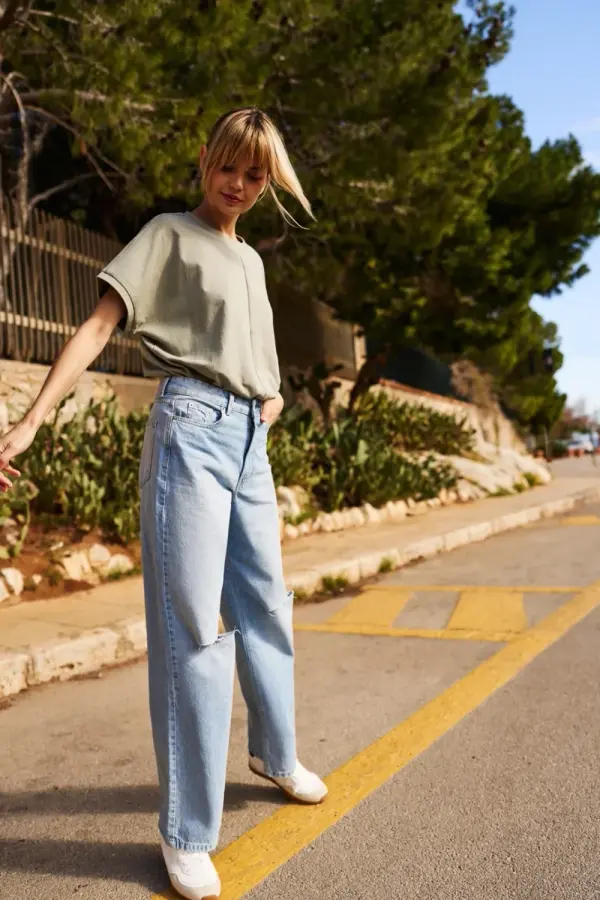 Marisse Marisse Women's T-Shirt L-Ts-4654 Olive