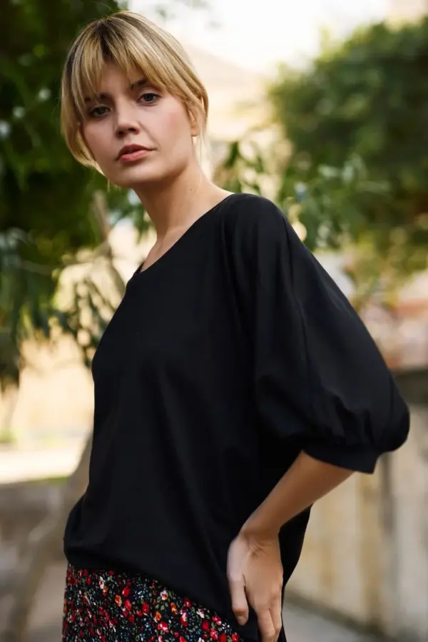 Marisse Marisse Women's T-Shirt L-Ts-4658 Black