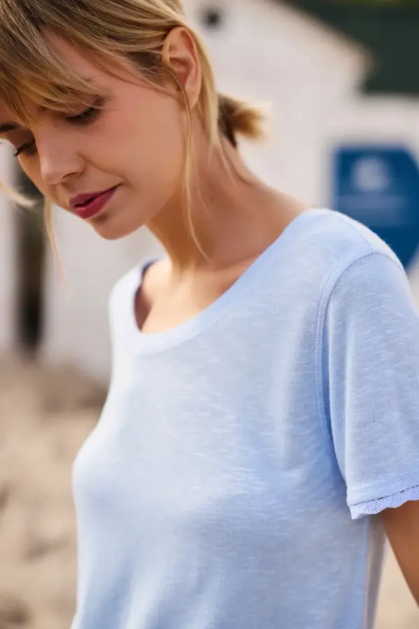 Marisse Marisse Women's T-Shirt L-Ts-4672 L.Blue