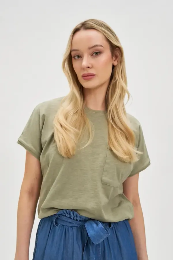 Marisse Marisse Women's T-Shirt L-Ts-4693 Olive