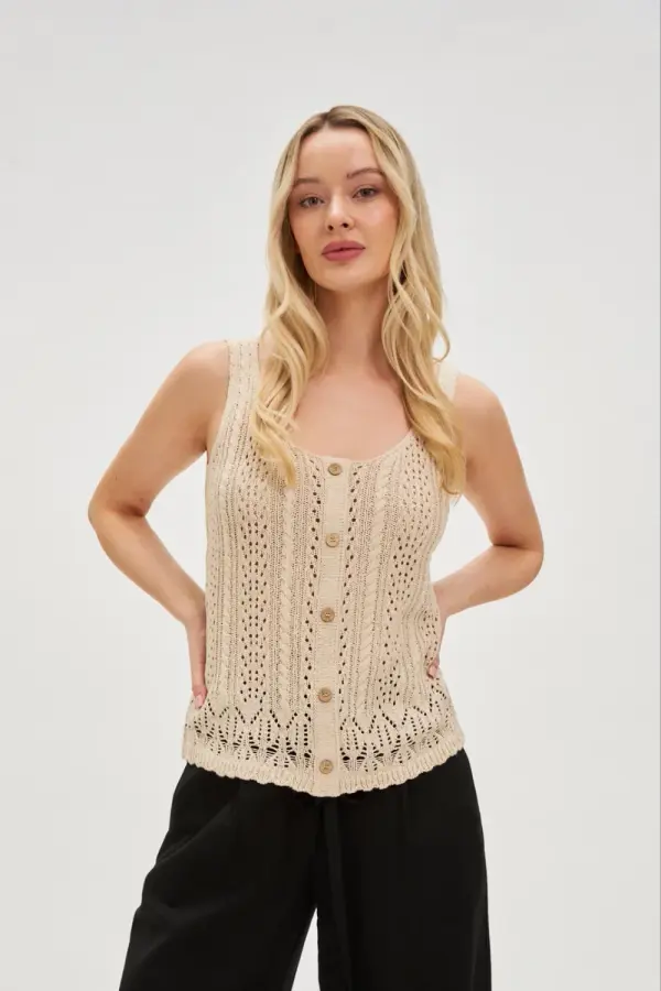 Marisse Marisse Women's T-Shirt L-Ts-4730 L.Beige