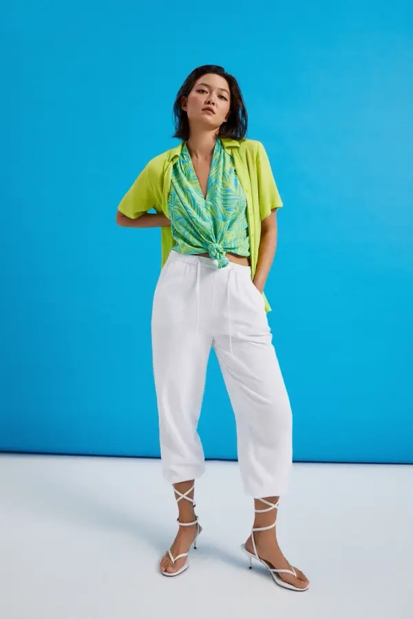 Marisse Marisse Women's Trousers L-Sp-4323 White