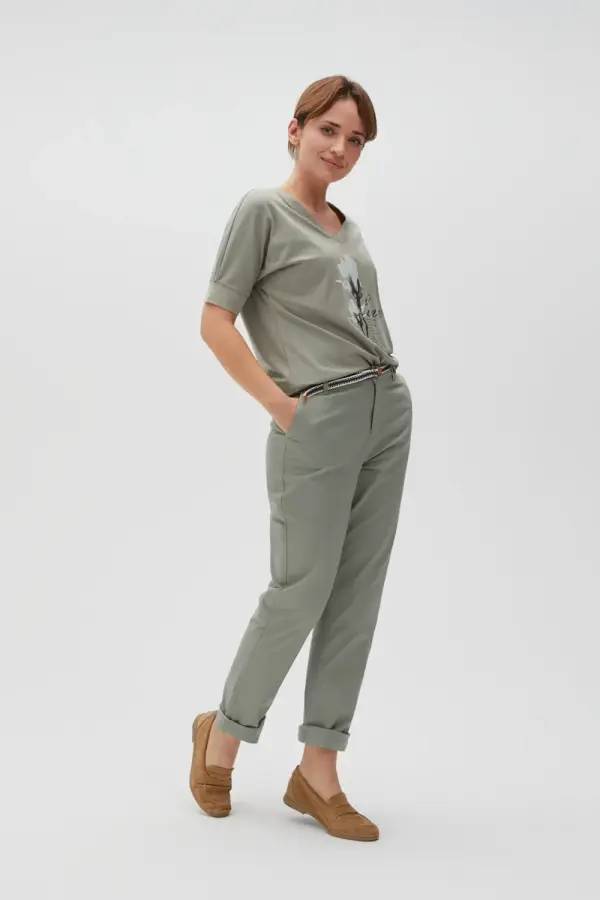 Marisse Marisse Women's Trousers L-Sp-4600 Olive