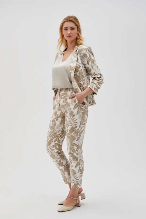 Marisse Marisse Women's Trousers L-Sp-4603 Off White