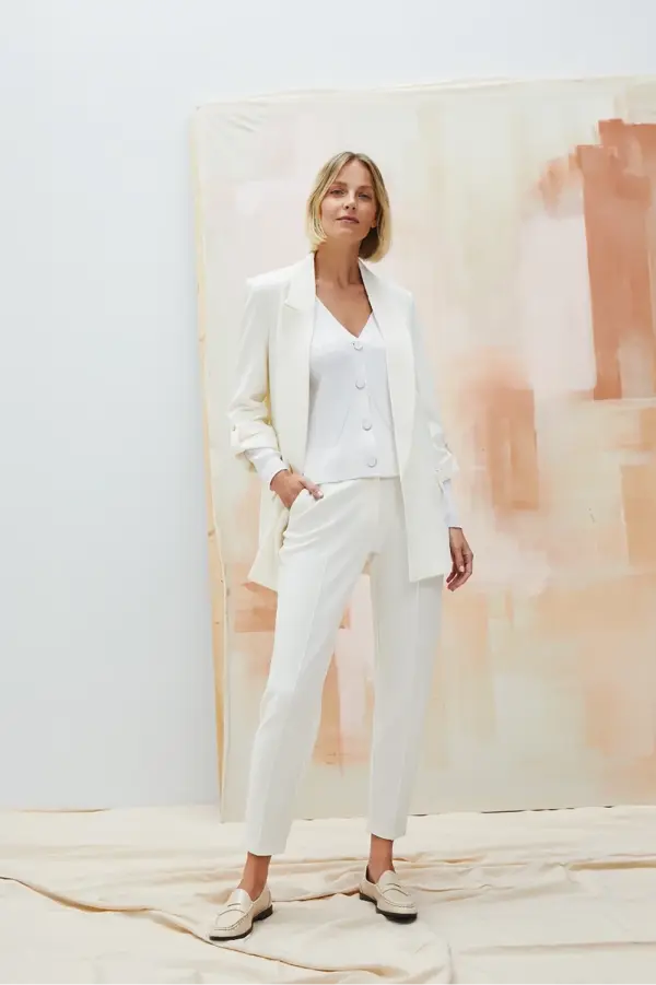 Marisse Marisse Women's Trousers L-Sp-4605 Off White