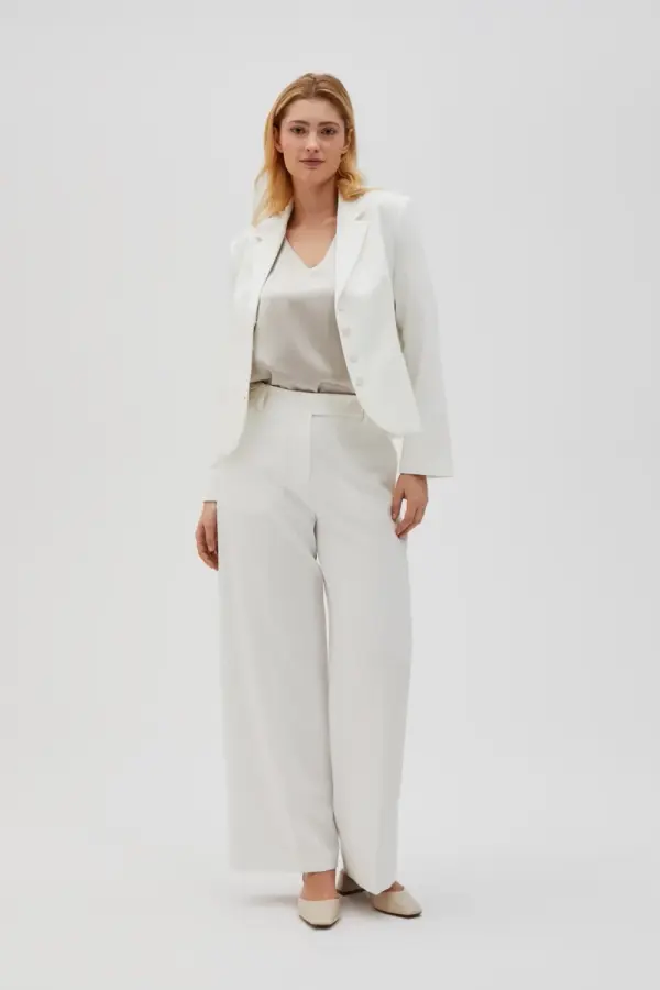 Marisse Marisse Women's Trousers L-Sp-4610 Off White