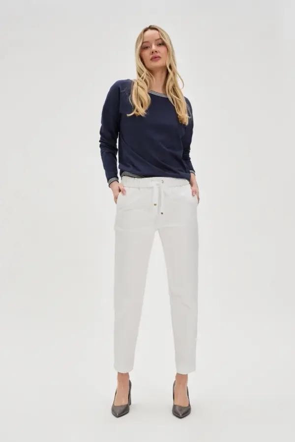 Marisse Marisse Women's Trousers L-Sp-4614 White