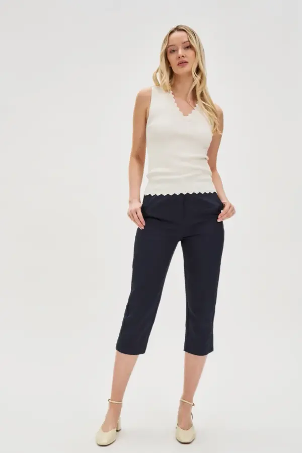 Marisse Marisse Women's Trousers L-Sp-4615 Navy