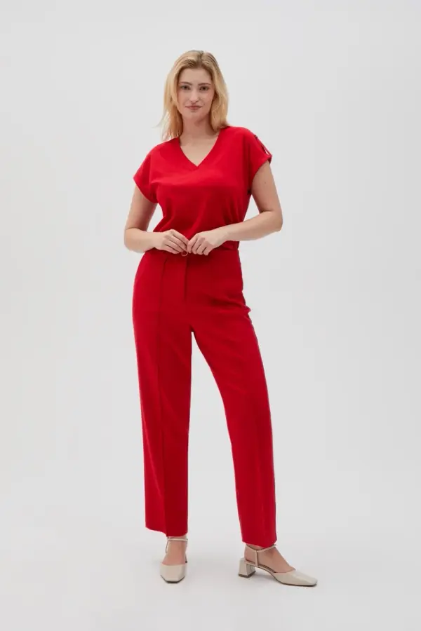 Marisse Marisse Women's Trousers L-Sp-4616 Red