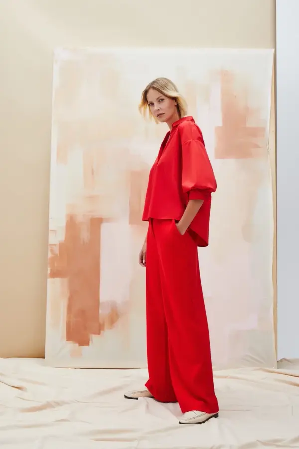 Marisse Marisse Women's Trousers Z-Sp-4527 Red