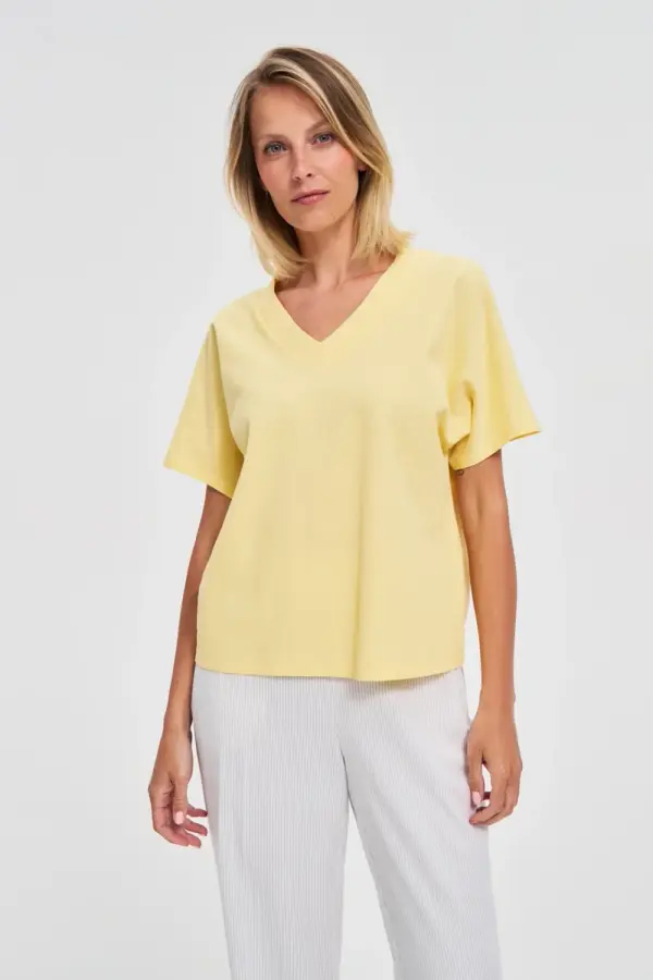 Marisse Marisse Yellow Cotton Blouse