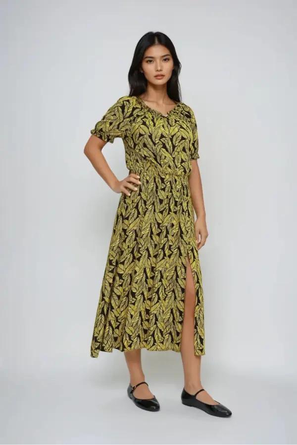Marisse Marisse Yellow Viscose Dress