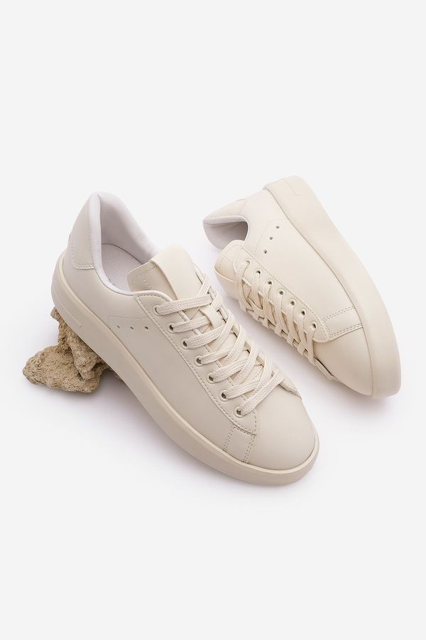 Marjin Marjin Women's Sneaker Thick Sole Lace-Up Sports Shoes Dopre Ecru