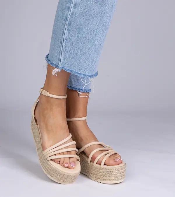 D/CEO marka niezdefiniowana Beige platform espadrille sandals Panola