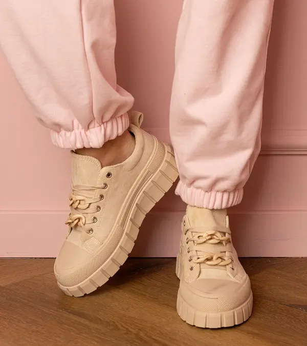 D/CEO marka niezdefiniowana Beige women's sports sneakers Kesium