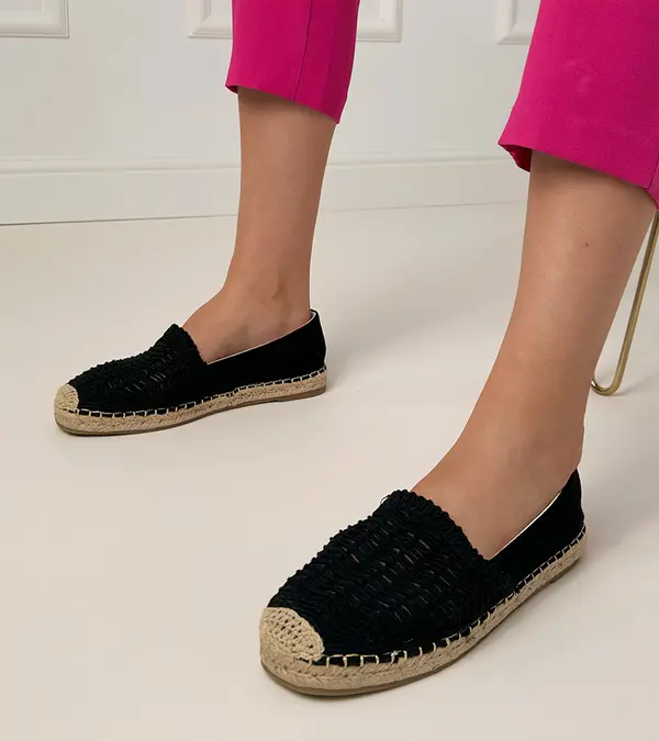 marka niezdefiniowana marka niezdefiniowana Black openwork platform espadrilles Plevis