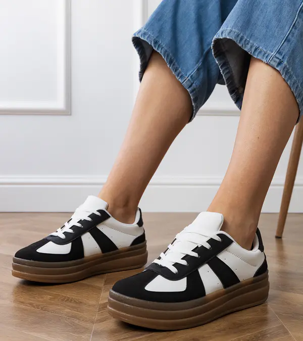 marka niezdefiniowana marka niezdefiniowana Black women's platform sneakers Serila