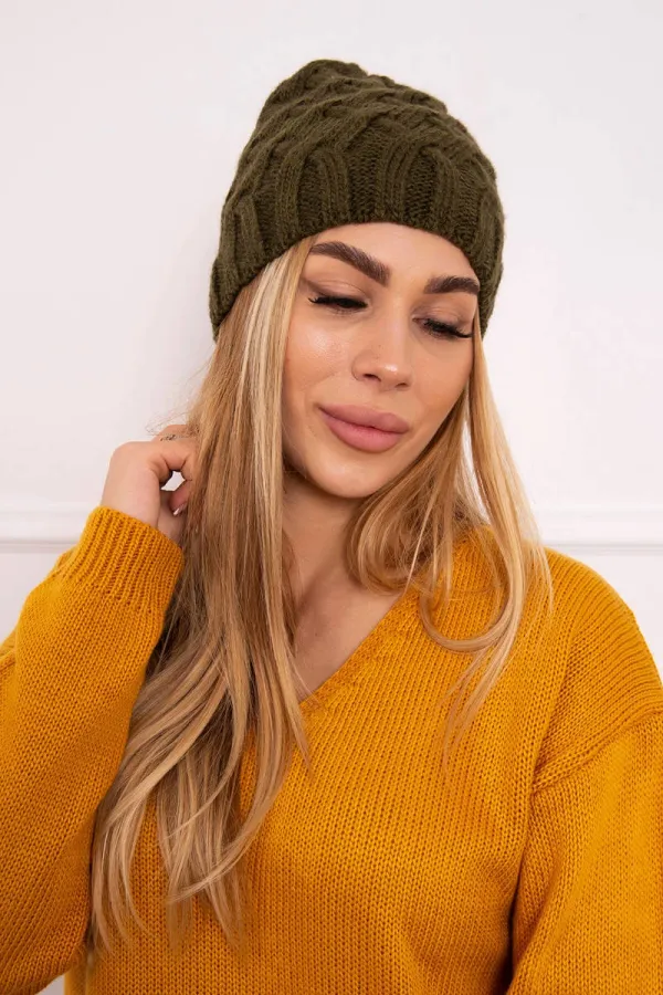 Kesi marka niezdefiniowana Cap with fleece Agnieszka K239 khaki