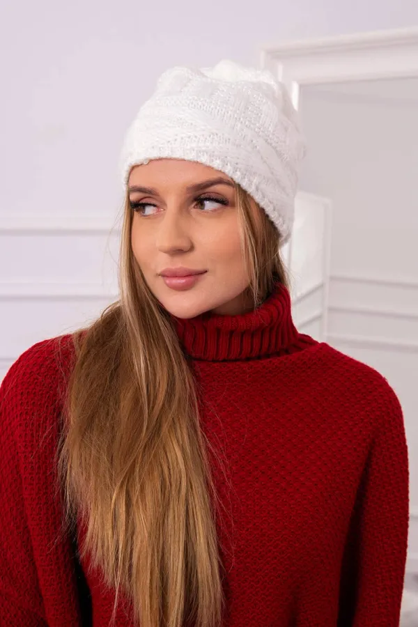 marka niezdefiniowana marka niezdefiniowana Cap with fleece Edyta K298 ecru