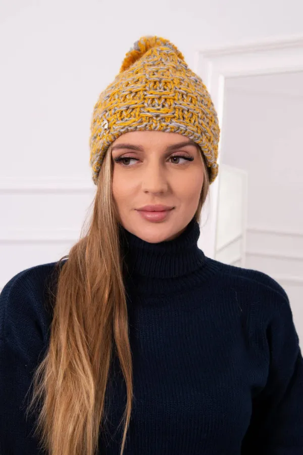 Kesi marka niezdefiniowana Cap with fleece Fiona K275 mustard + gray