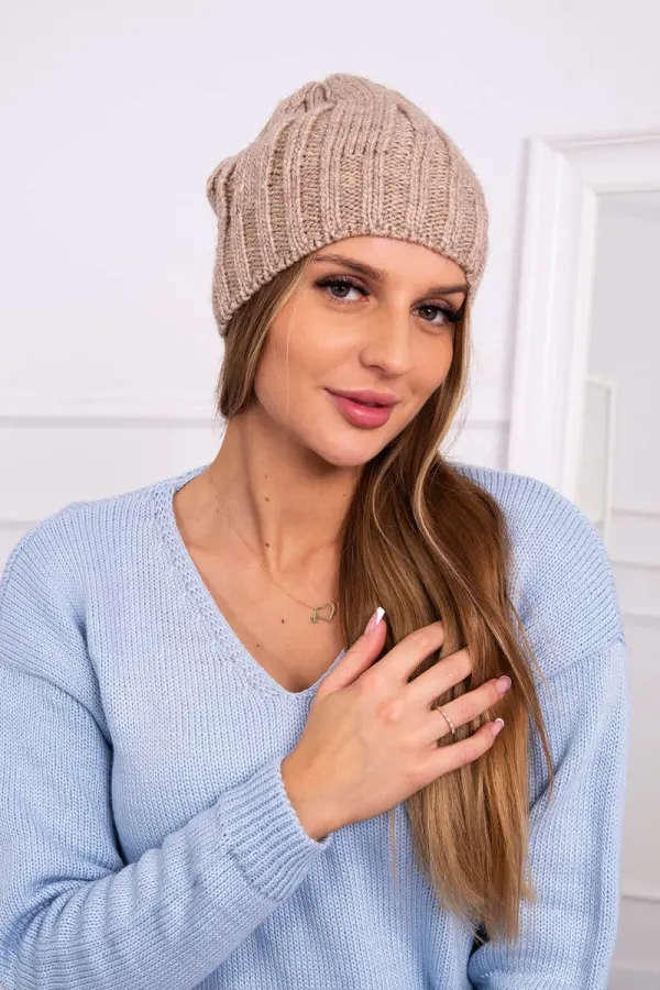Kesi marka niezdefiniowana Cap with fleece Ida K320 dark beige
