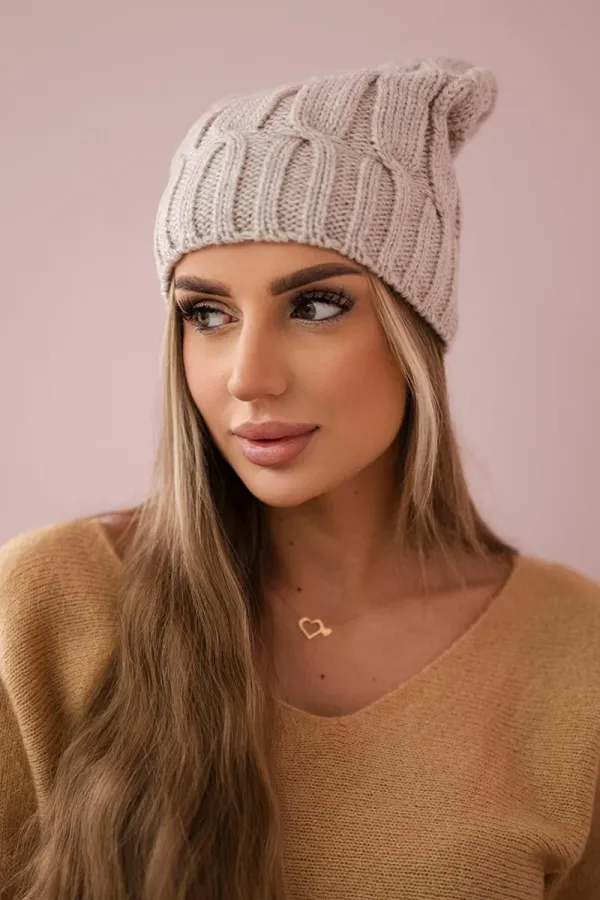 Kesi marka niezdefiniowana Cap with fleece Iwona K221 beige