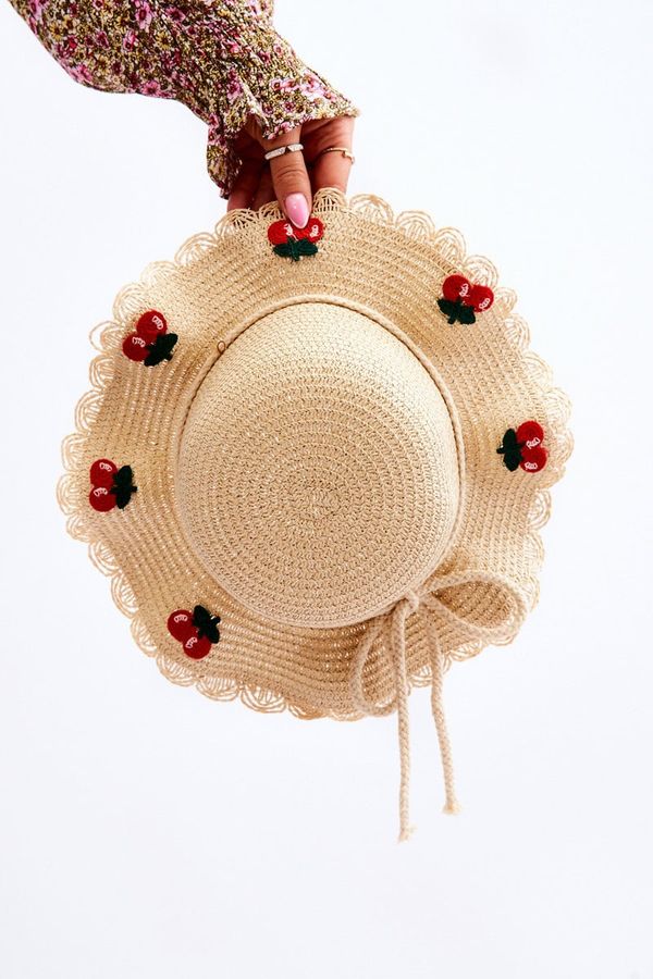 marka niezdefiniowana marka niezdefiniowana Children's Hat With Cherries Beige