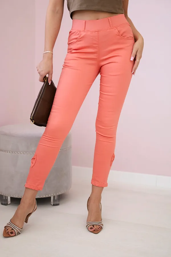 marka niezdefiniowana marka niezdefiniowana Colorful jeans with bow apricot