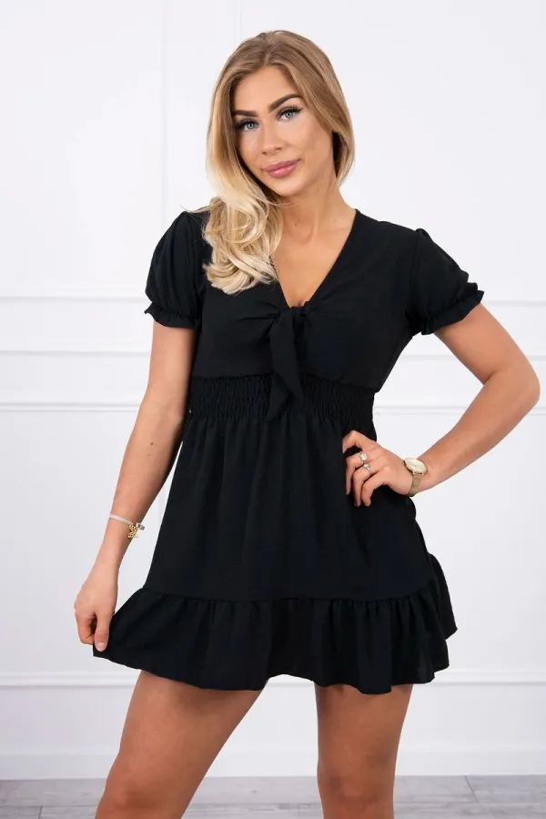 marka niezdefiniowana marka niezdefiniowana Dress with a tied V-neckline black