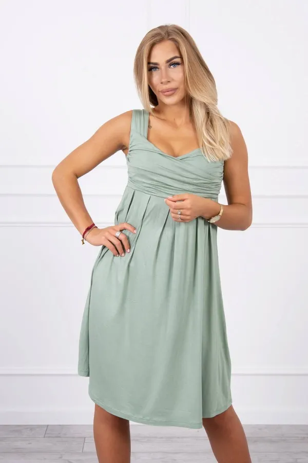 Kesi marka niezdefiniowana Dress with wide straps dark mint