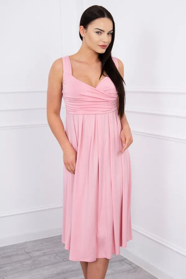 Kesi marka niezdefiniowana Dress with wide straps powdered pink