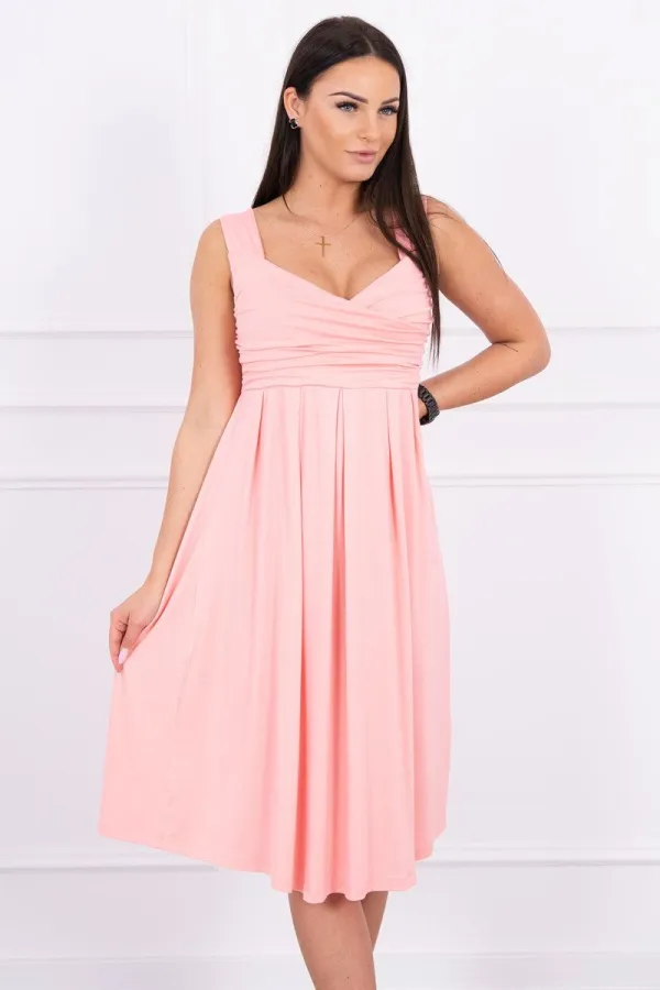 Kesi marka niezdefiniowana Dress with wide straps salmon