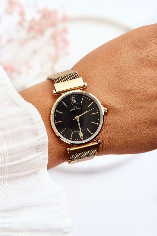 marka niezdefiniowana marka niezdefiniowana Giorgio&Dario Mesh Bracelet Analog Watch Gold-Black