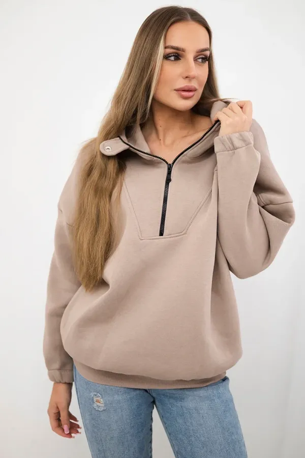 marka niezdefiniowana marka niezdefiniowana Hooded sweatshirt dark beige