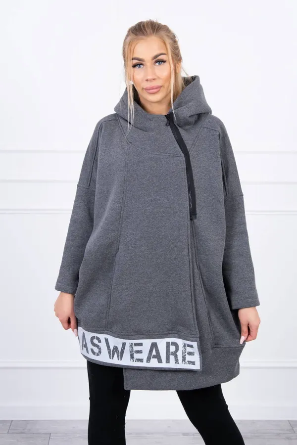 Kesi marka niezdefiniowana Insulated sweatshirt with a zipper graphite