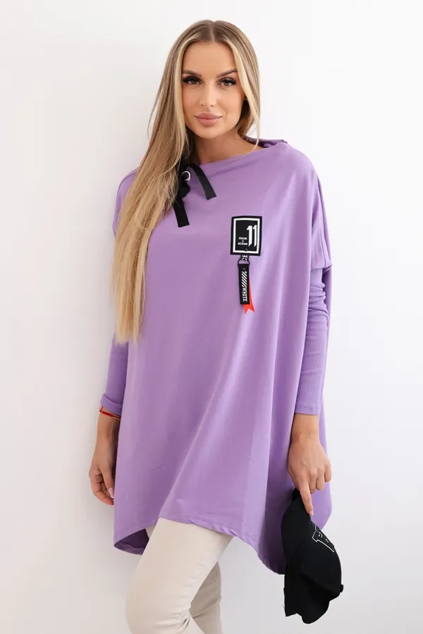 marka niezdefiniowana marka niezdefiniowana Oversize sweatshirt with asymmetrical sides purple