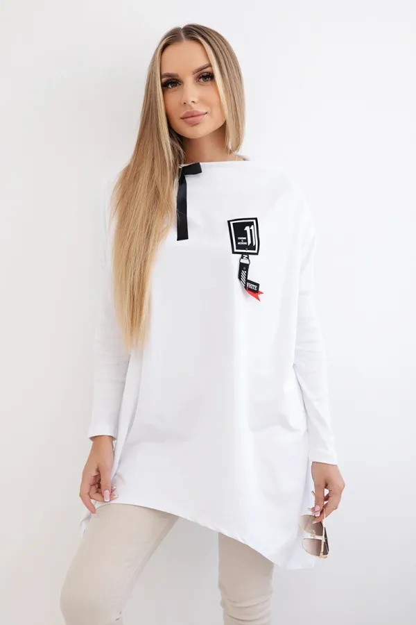 Kesi marka niezdefiniowana Oversize sweatshirt with asymmetrical sides white