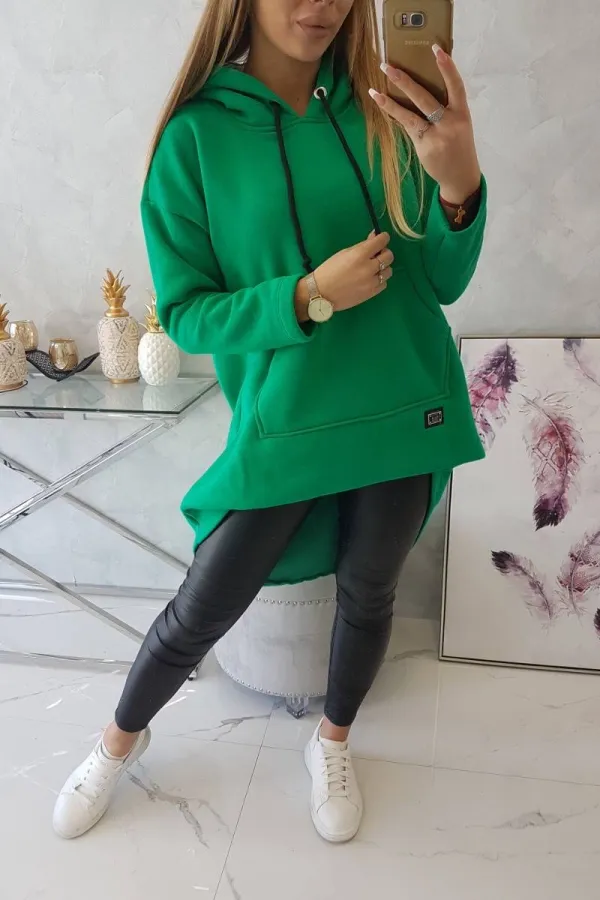 Kesi marka niezdefiniowana Padded sweatshirt with long back and hood green