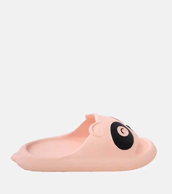 marka niezdefiniowana marka niezdefiniowana Pink children's flip-flops with Ketti panda motif