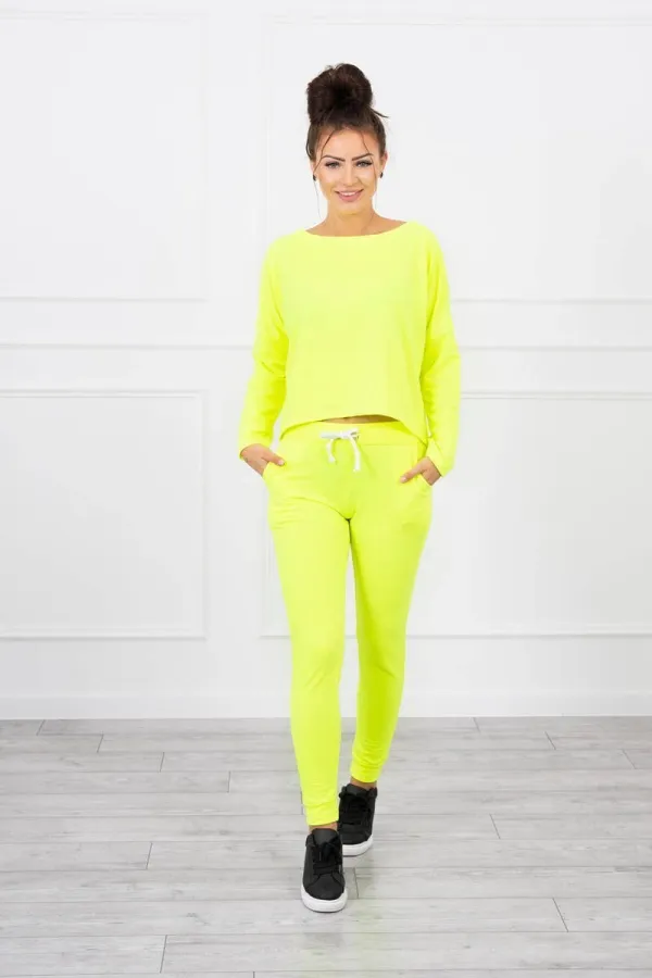 Kesi marka niezdefiniowana Set with oversized blouse yellow neon