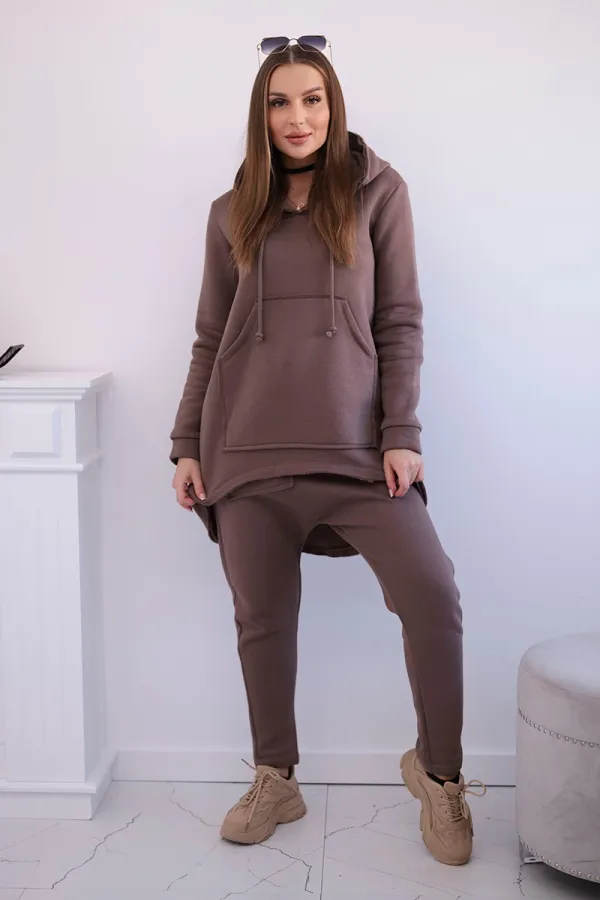 Kesi marka niezdefiniowana Set with pants Baggy mocca