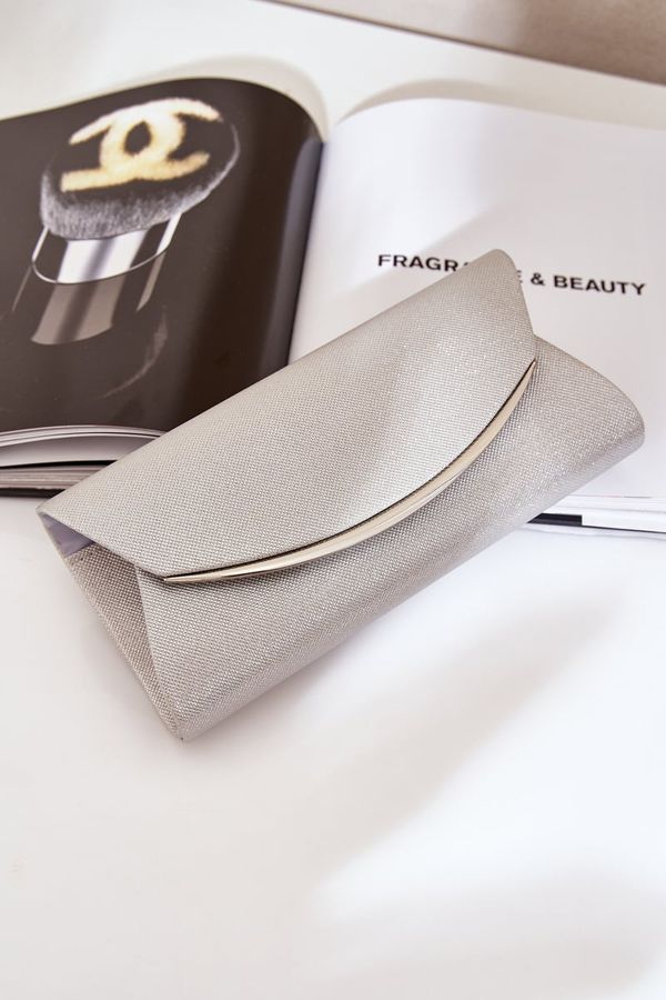 marka niezdefiniowana marka niezdefiniowana Shiny Evening Clutch Bag Silver Sastorea