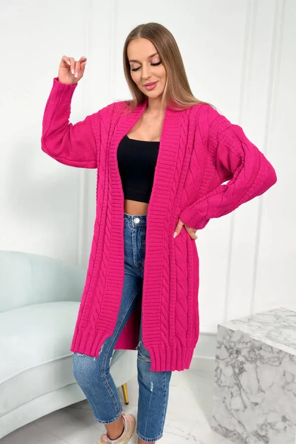 Kesi marka niezdefiniowana Sweater with cable knit fuchsia