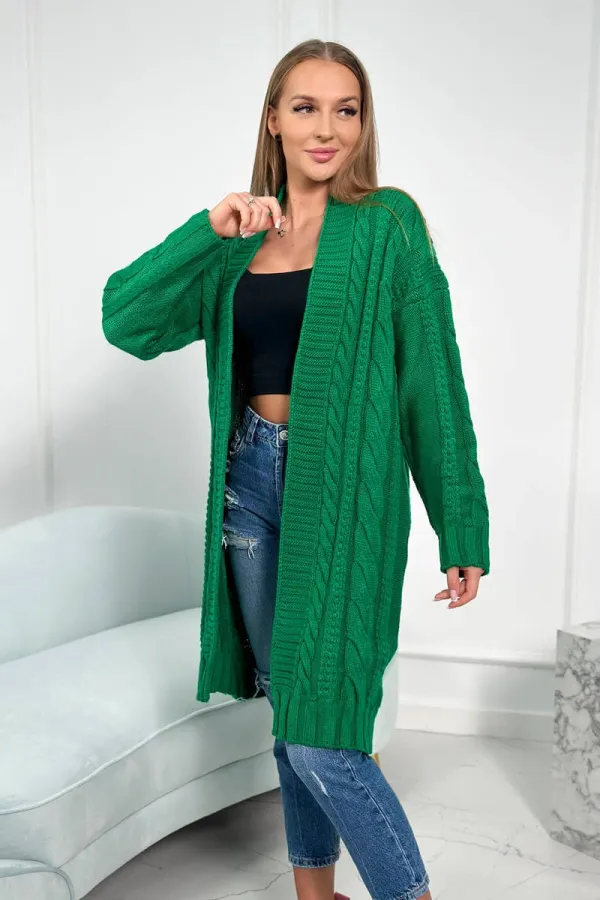 Kesi marka niezdefiniowana Sweater with cable knit green