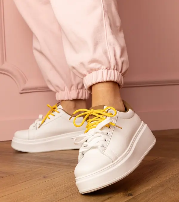 D/CEO marka niezdefiniowana White-brown platform sports sneakers Kler